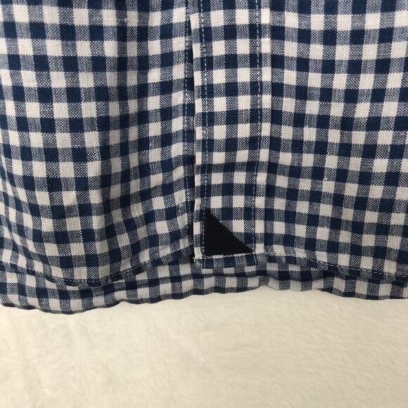 UNTUCKIT 100% Linen Shirt Men's XXL Blue Gingham Check Short Sleeve Button Up EC - Picture 10 of 10